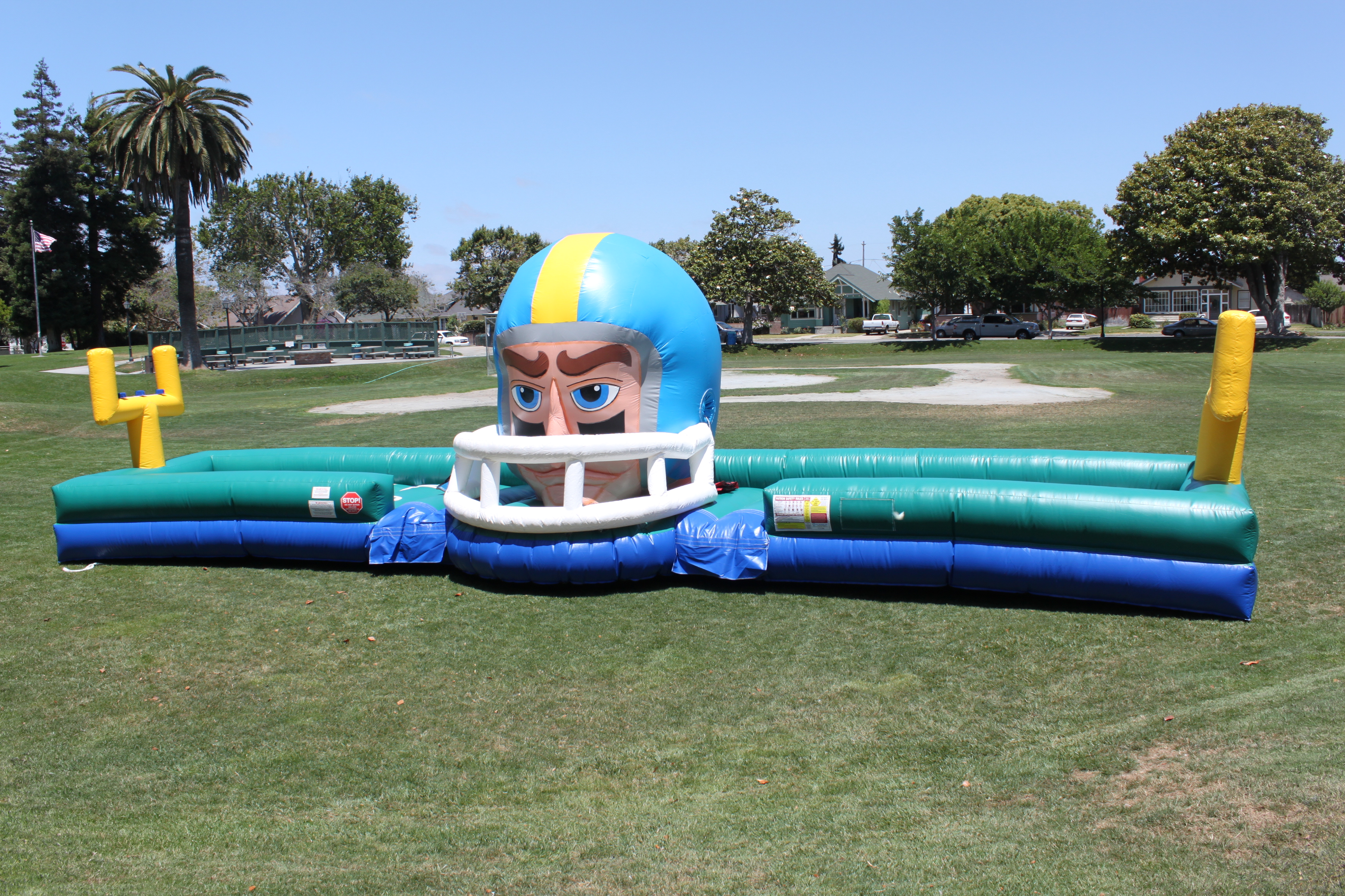 football tug of war inflatable rental san jose