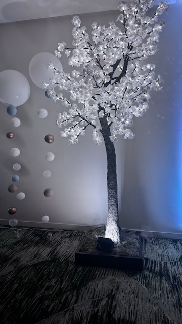 10 Ft LED White Jasmine Tree Rental