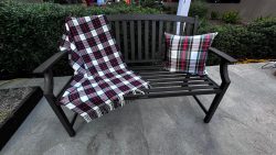 Bench Rental with Holiday Decor