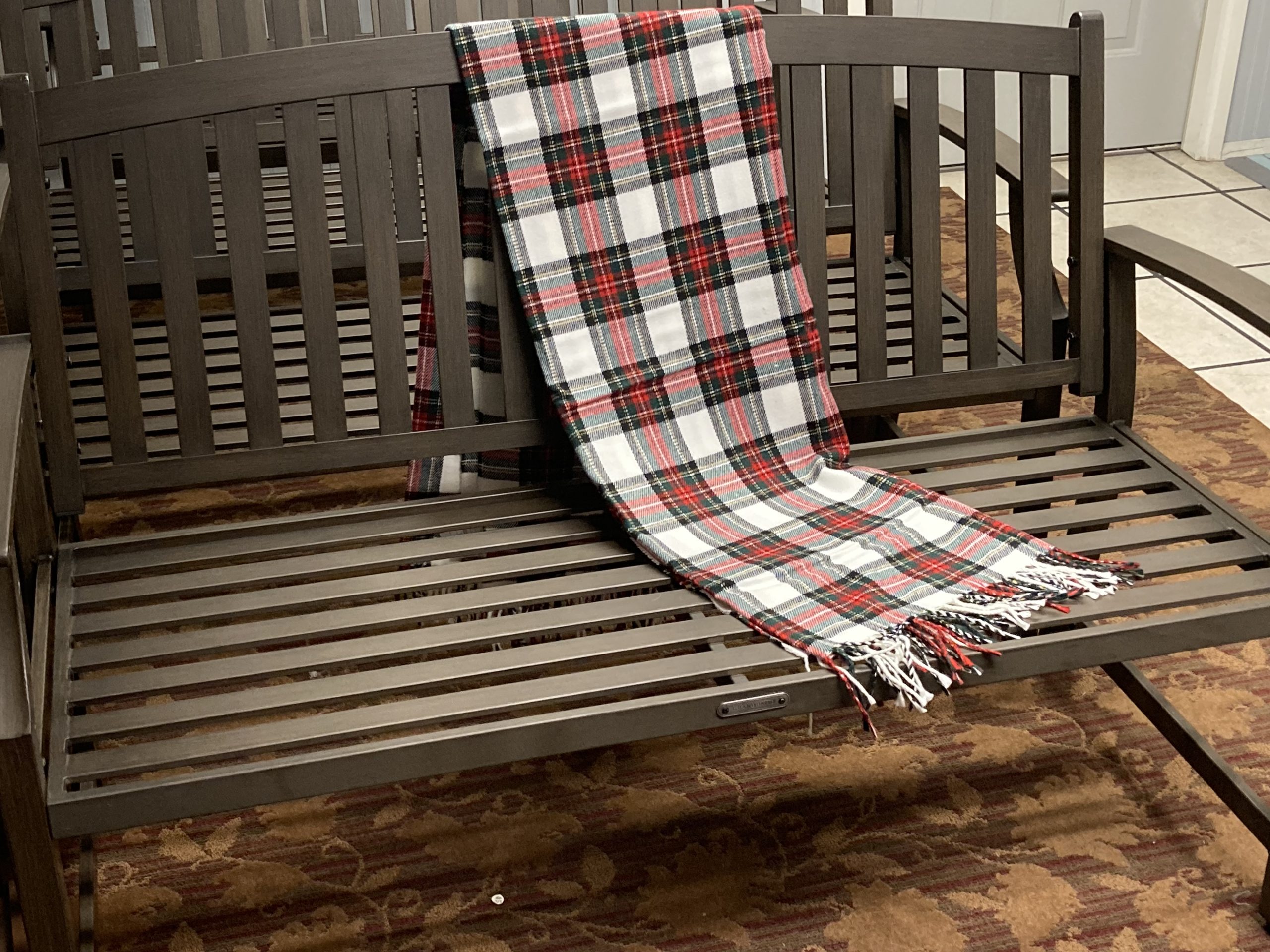 Welcoming Park Bench Rental with Optional Throw Blanket